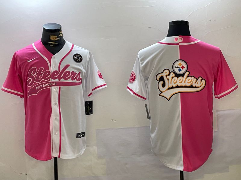 Men Pittsburgh Steelers Blank white pink Joint Name 2024 Nike Limited NFL Jersey style 7->dallas cowboys->NFL Jersey
